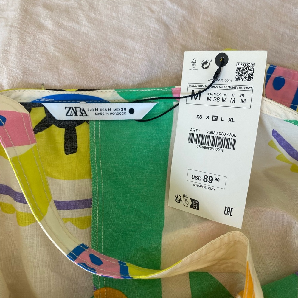 Zara Colorful Abstract Midi Dress - Picture 5 of 7